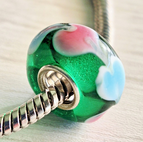 Glasperle charm bead - glasperle,
