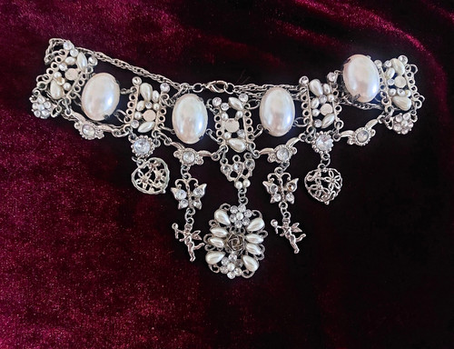 Silberfarbenes charm armband - silberfarbenes, charm-armband