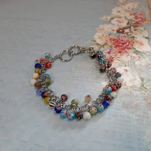 Charm armband bunt murano - armband,